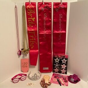 Wedding Bachelorette Party Sashes/ Pins/ Beads/ Glasses/ Slim Cozy & More Bundle